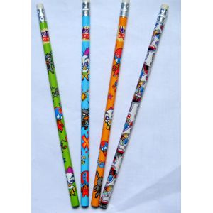 Quality 7&quot; Black Wooden HB Pencil With Eraser Graphite Pencil for sale