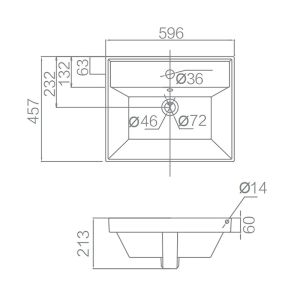 Countertop Basin Ceramic White Glazed Rectangular Wash Basins Bathroom Hotel