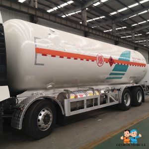 Liquid Normal Gas LNG Cryogenic Fuel Tank Semi Trailer three axles