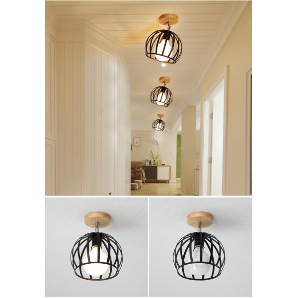 E27 Led Ceiling Light Industrial Nordic Modern Ceiling Lamp for Living Room Bedroom Decor Wood Cube Earth Lamp(WH-WA-58)