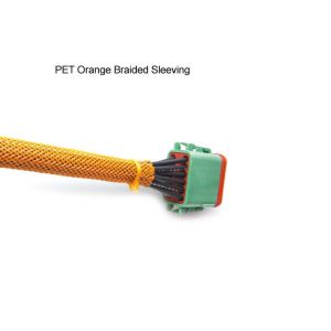 Fire Resistant PET Expandable Braided Sleeving Halogen Free For Cable Harness