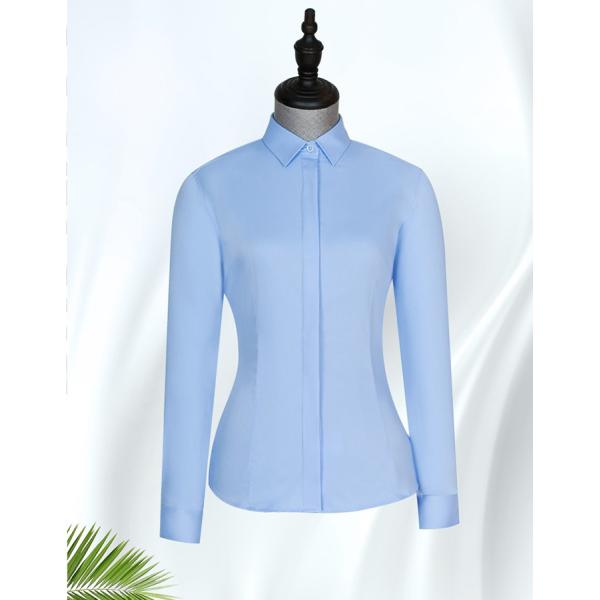 Slim Fit Bamboo Fiber Formal Shirt For Women Women's Blouses Shirts With Stand Collar
