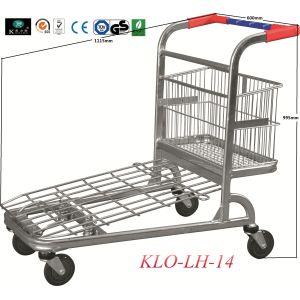 Chrome Plating Folding Warehouse Trolley With Four Wheels 1115x604x995mm