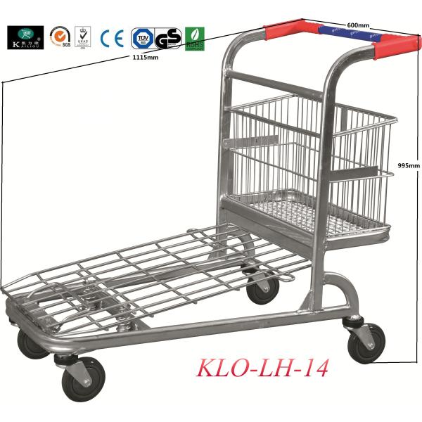 Buy Chrome Plating Folding Warehouse Trolley With Four Wheels 1115x604x995mm at wholesale prices