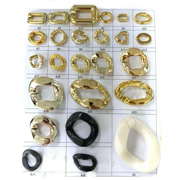 2021 wholesale large plastic link chain shiny gold plastic chain for shoes bag necklace