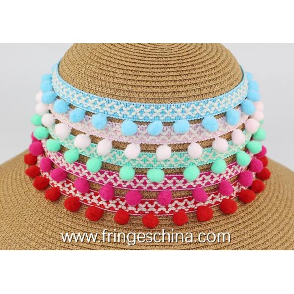 Machine producing OEM wholesale beautiful fabric drapery trimmings beaded pom pom fringes