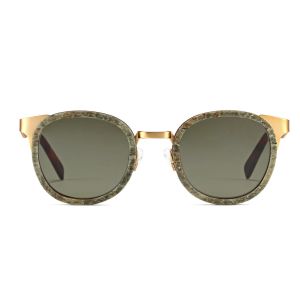 Retro Round Stone Metal Rimless Sunglasses 51-18-145