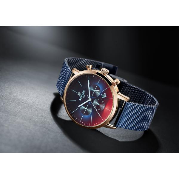 China wholeasale stainless steel mens watches chronograph watch with mesh strap