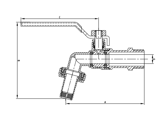 1/2"-1" Garden Water Tap-10-110℃ Outdoor BSP Thread Connection Brass Bibcock
