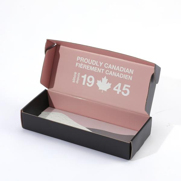 Customized Die Cut Eco Friendly Black Mailer Box for Clothing / Gift / Shoes Packaging