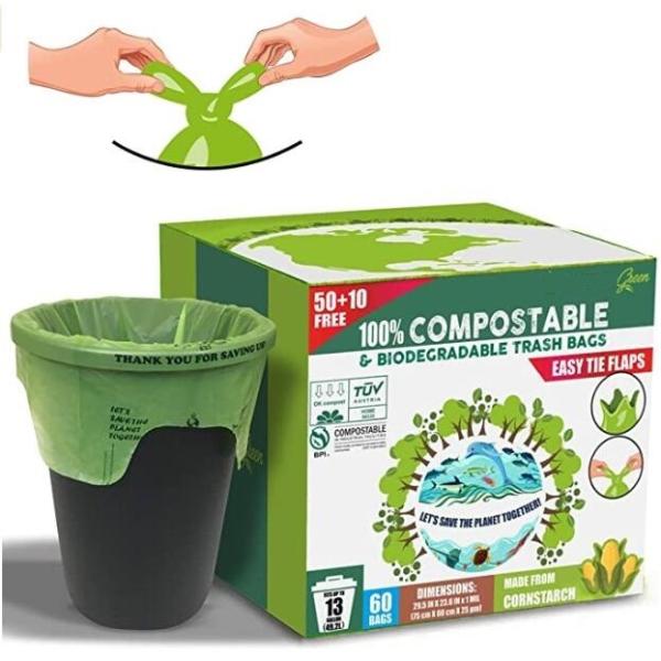 100% BIODEGRADABLE COMPOSTABLE TRASH BAGS,Biodegradable Compostable Trash, Eco