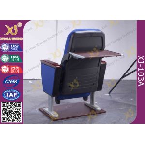 Anti Stain Fabric Material Auditorium Chairs With Normal Iron Leg Box And Table