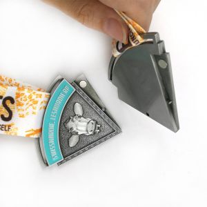 5 Part Antique Silver Segment Custom Event Medals With Magnet