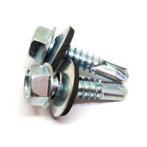 1020 Steel Harded Zinc Plated EPDM Washer Self Drilling Screw