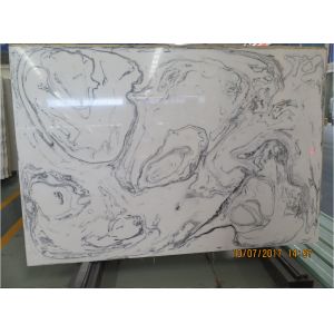 White Quartz Solid Stone Countertops / Solid Surface Kitchen Countertops