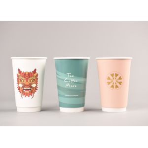 Small Custom Takeaway Coffee Cups Disposable Hot Drink Cups With Lids