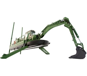 Shallow Water Work Sites Amphibious Dredger 6m Dredging Depth 100cm Draught