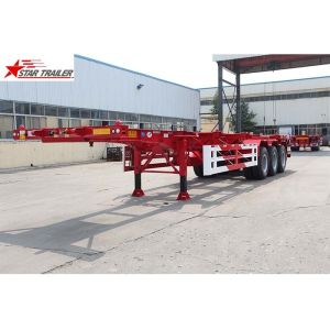 65T Payload Tipping Skeletal Trailers , Q345B Steel Sliding Skeletal Trailer