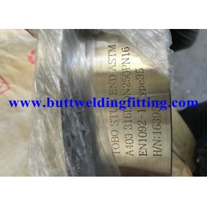 Seamless 4 Inch SS Stub End Fittings With Rust Remove / Black Painting Surface