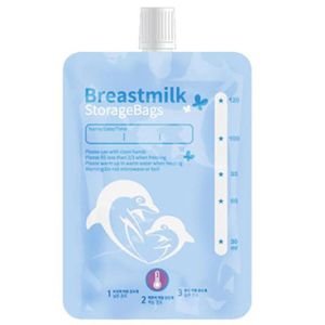 Immediately using breast milk storage bag with cap