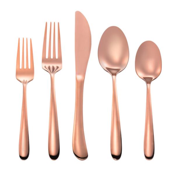 Rose Gold Stainless Steel Cutlery Set Copper Flatware Set Kitchen Household Items