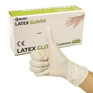 Custom Powdered Latex Gloves Non Sterile Medical Patient Examination Glove