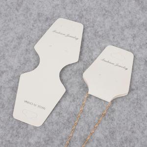 Quality Custom Folded FSC White Kraft Paper Card Hot Gold Foil Paper Jewelry Necklace Card for sale