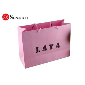 Customized Black Logo Pink luxury paper bag