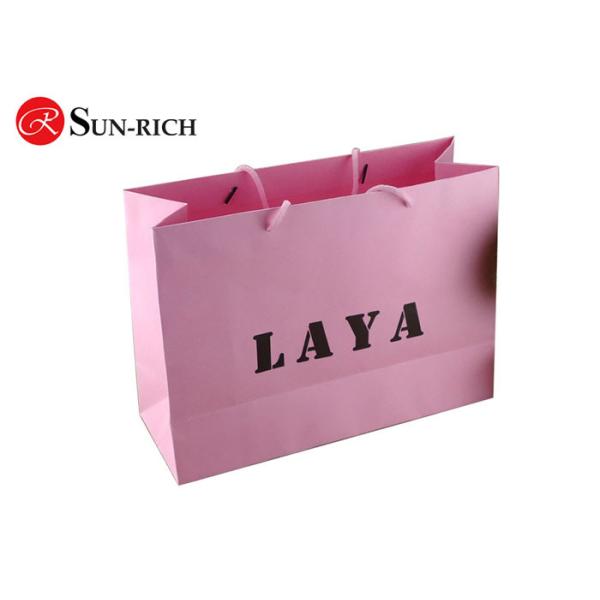 Buy Customized Black Logo Pink luxury paper bag at wholesale prices