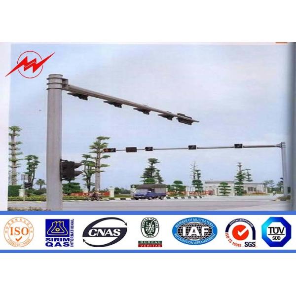 Buy 6.5 Length Q345 Traffic Light Pole 9m Single Cross Arm With 20 Years Warranty at wholesale prices