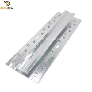 Self Adhesive Metal Carpet Transition Strip Shiny Silver With Grippers