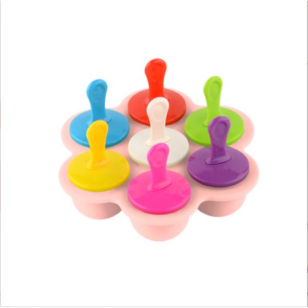 Food Grade Silicone Ice Mold 7 Hole Popsicle DIY Ice Cream Box Silicone Popsicle Mold