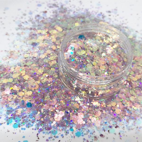 Square Heart Star Moon Flowers Leaves Crafted Glass Silk Holiday Nails High Christmas Glitter Mix for Excellent Effect