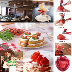 Ergonomic Strawberry Stem Remover Tool , Commercial Strawberry Slicer