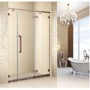 Ceramic Tray and Diamond Shaped Portable Glass Door for 70x70 Camping Shower