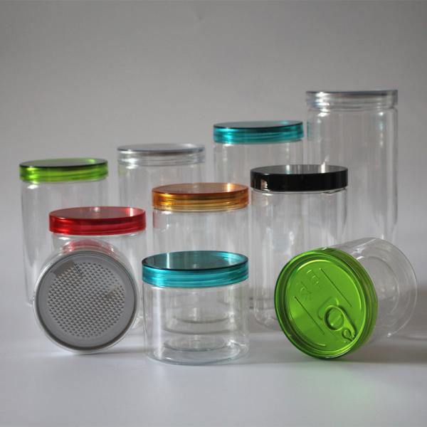 Hot Stamp Logo Plastic jars with pop up lid and screw lid