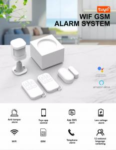 Quality Glomarket Smart Tuya WIFI+GSM Home Security Alarm System Smart Home Burglar Alarm Security Fire Smoke Detect System for sale