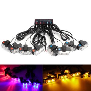 White 8 LEDS 8000K Flashing Emergency Strobe Lights