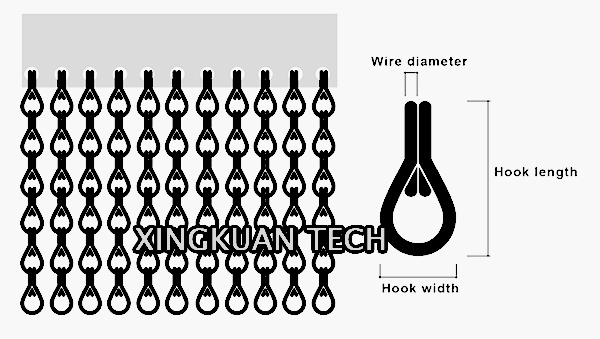 90×210cm Decorative Mesh Curtain , Aluminium Chain Door Curtain For Decorations