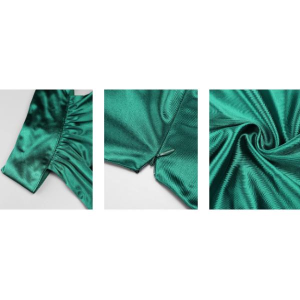 Halter Backless A-line Satin Short Dress Teal