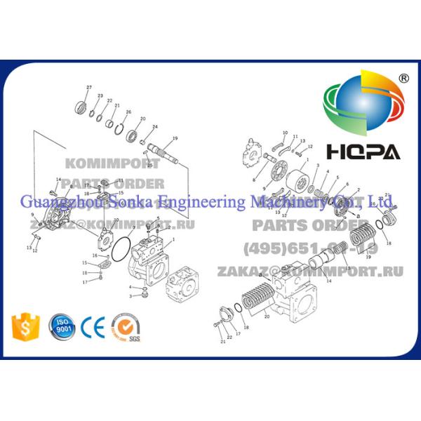 Flexible Pump Seal Kit For Komatsu Excavator PC60-6 PC60-6S , Black Color