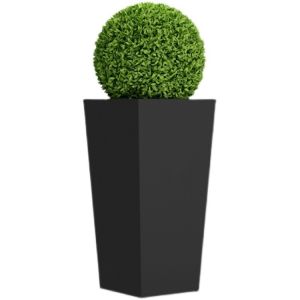 China Restaurants Metal Flower Planter Square Black Metal Plant Pot on sale