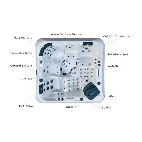 Acrylic Outdoor Spa Massage Hot Tub Romantic Whirpool Bathtub Healthy