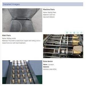 Cast Iron 47 Baking Plates Rotating Wafffle Cone Machine