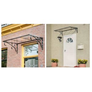 Rain Shelter 100x150cm Steel Frame Porch Door Canopy