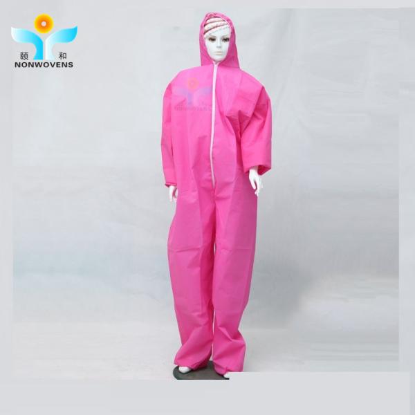 Polypropylene Disposable Protective Coverall White Disposable Overalls Hood 30gsm 35gsm
