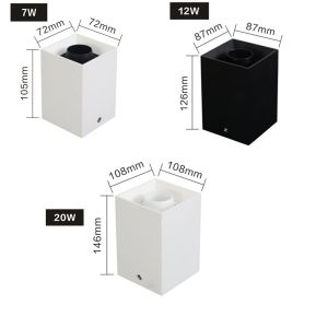 Aluminum Surface Mounted LED Downlights 3000K CCT 0.02kw IP20