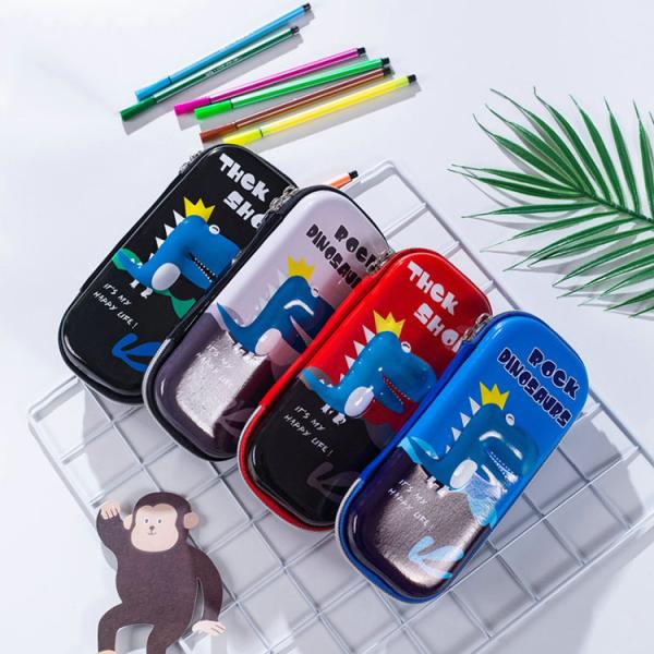 Cute Student Cartoon Stationery Box EVA Custom Logo 3D Anti Drop Pencil Case for Kids