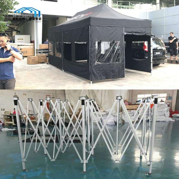 Large Foldable Canopy Tent Hexagon Aluminum Profiles Clear Windows