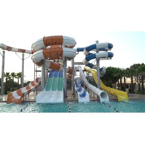 ODM Outdoor Commercial Playground Swimming Pool Fiberglass Water Slide for